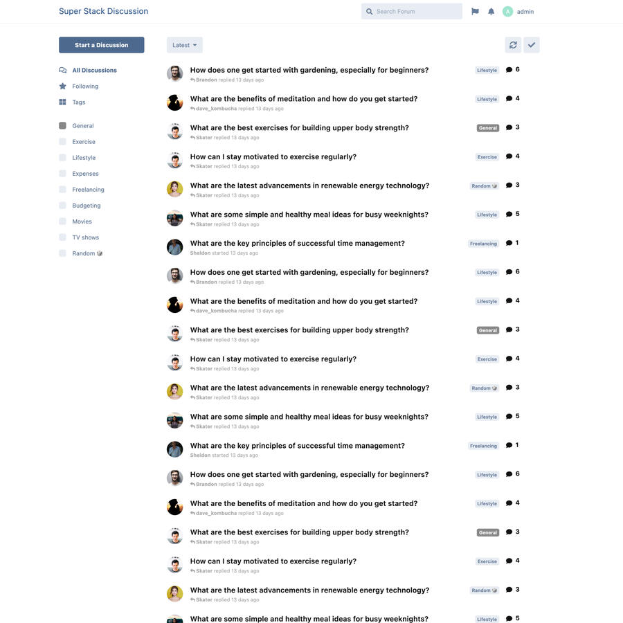 Online forum discussion